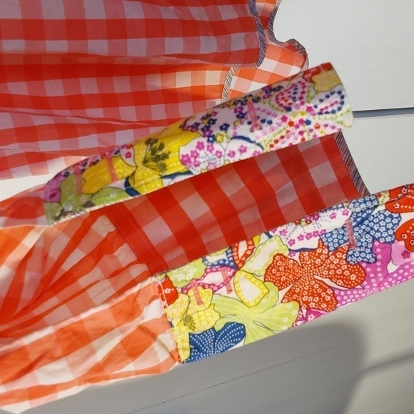 XMI  Button Down Top Bright pink Floral CUFFS & Collar Artsy colorful Sz.XL - Picture 4 of 12